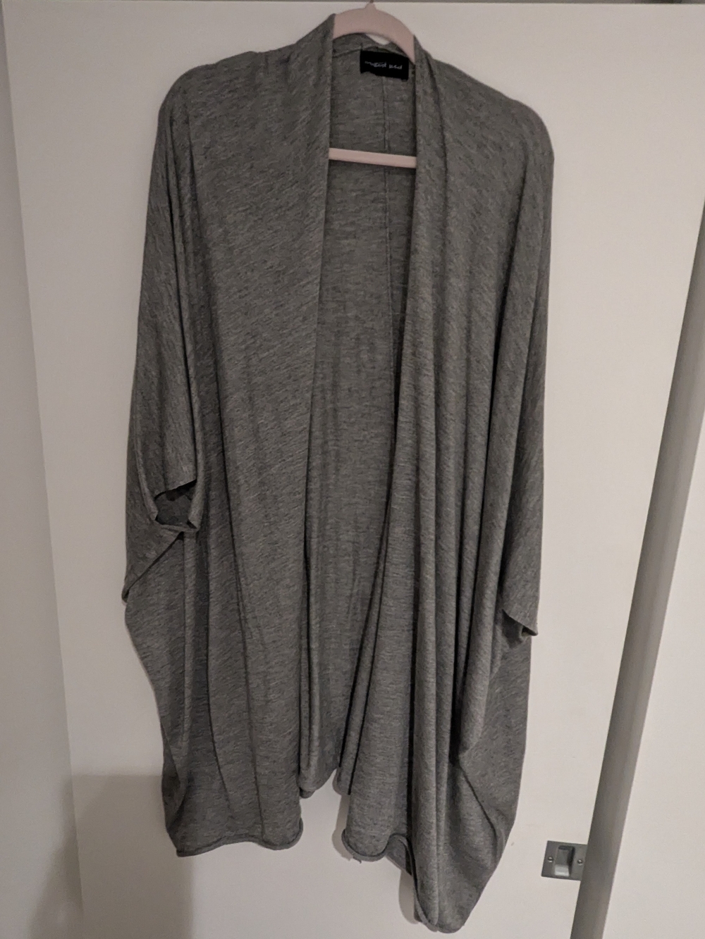 Mustard Seed Women's Grey Open-Front Draped Cardigan